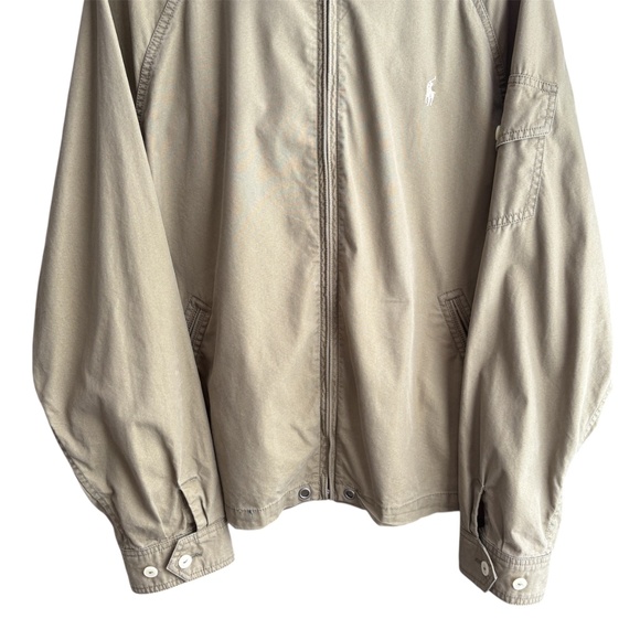 Polo Ralph Lauren Vintage Hooded Jacket In Army Green Zip-up Jacket Size XL - Picture 3 of 9